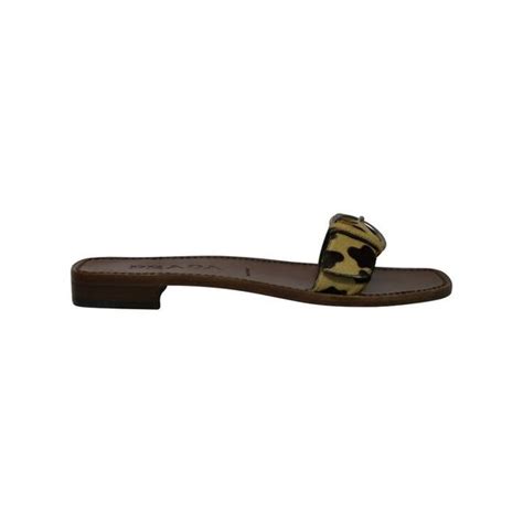 Prada Prada Buckled Leopard Print Slides In Animal Print Velvet .